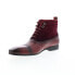 Фото #4 товара Carrucci Button-up Denim Zip Boots Mens Burgundy Leather Casual Dress Boots 10