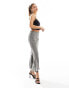 Nobody's Child Petite satin maxi skirt in silver