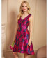 Women's Floral Jacquard High-Low-Hem Dress