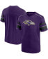 Фото #1 товара Men's Purple Baltimore Ravens Textured Hashmark V-Neck T-shirt