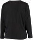 ფოტო #2 პროდუქტის Women's Plus Size Black Philadelphia Eagles Primary Logo Long Sleeve T-shirt