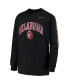 Big Boys Black Oklahoma Sooners Arch & Logo 2-Hit Long Sleeve T-shirt