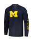 ფოტო #3 პროდუქტის Men's Navy Michigan Wolverines PFG Terminal Tackle Omni-Shade Raglan Long Sleeve T-shirt