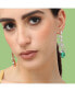 Women's Green Contrast Drop Earrings