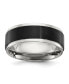 ფოტო #1 პროდუქტის Stainless Steel Black IP-plated Brushed 8mm Band Ring