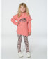 ფოტო #2 პროდუქტის Toddler Girls Super Soft Hooded Tunic With Frill Coral - Toddler|Child