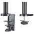 Manhattan TV & Monitor Mount - Desk - Full Motion (Gas Spring) - 2 screens - Screen Sizes: 10-27" - Black - Clamp or Grommet Assembly - Dual Screen - VESA 75x75 to 100x100mm - Max 8kg (each) - Lifetime Warranty - Clamp - 8 kg - 43.2 cm (17") - 81.3 cm (32") - 100 x