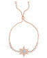 ფოტო #1 პროდუქტის Rose Gold Plated Diamond Accent Snowflake Adjustable Bracelet