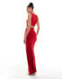 ASOS DESIGN Tall slinky cut out maxi dress in red