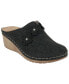 ფოტო #1 პროდუქტის Women's Krista Perforated Slip-On Flower Wedge Mules