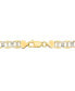 Men's Two-Tone Diamond Cut Mariner Link Bracelet in Sterling Silver & 14k Gold-Plate