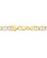 Фото #4 товара Men's Two-Tone Diamond Cut Mariner Link Bracelet in Sterling Silver & 14k Gold-Plate