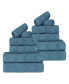 Фото #2 товара Roma Ribbed Turkish Cotton Quick-Dry Solid Assorted Highly Absorbent Towel 3 Piece Set