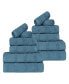 Фото #2 товара Roma Ribbed Turkish Cotton Quick-Dry Solid Assorted Highly Absorbent Towel 12 Piece Set