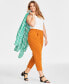 Фото #2 товара Plus Size Solid Double-Weave Ankle Pants, Created for Macy's