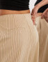 Фото #4 товара ASOS EDITION tailored relaxed wide leg trouser co-ord in taupe pinstripe