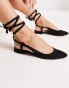 New Look ankle tie flat shoe in black