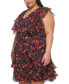 Фото #3 товара Plus Size Ruffled Floral Chiffon Dress