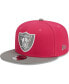 Фото #1 товара Men's Pink, Gray Las Vegas Raiders 2-Tone Color Pack 9FIFTY Snapback Hat