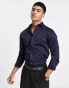 Jack & Jones Premium slim fit stretch smart shirt in navy