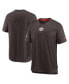 Фото #2 товара Men's Brown Cleveland Browns Sideline Coaches Vintage-like Chevron Performance V-Neck T-Shirt