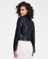 Фото #2 товара Women's Venom Cropped Moto Long-Sleeve Zipper Jacket Pleather