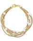 ფოტო #1 პროდუქტის Cultured Freshwater Pearl (5-1/2mm) Multi-Row Bracelet in 14k Gold-Plated Sterling Silver