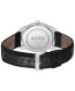 ფოტო #3 პროდუქტის BOSS Men Principle Quartz Basic Calendar Black Leather Watch 41mm