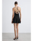 Фото #2 товара Women's Crossed Back Pleated Dress