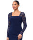 ფოტო #4 პროდუქტის Women's Lace-Sleeve Square-Neck Gown