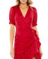 Фото #3 товара Women's Ieena Short Puff Sleeve Faux Wrap Mini Dress