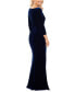 Фото #3 товара Women's V-Neck Ruffle-Front Long-Sleeve Gown