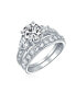 ფოტო #3 პროდუქტის 3CT Round Solitaire Brilliant Cut Heart Shaped AAA CZ Pave Band Engagement Wedding Ring Set For Women Sterling Silver