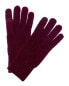 Amicale Cashmere Ribbed Cuff Cashmere Gloves Women's Purple