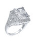 ფოტო #1 პროდუქტის Art Deco Estate Style Big 7 CTW Cocktail Ring AAA CZ Rectangle Radiant Brilliant Emerald Cut Statement Engagement Ring Side Stone Sterling Silver