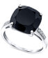 Кольцо Macy's Onyx & Diamond Square R. Черный, 7 - фото #1