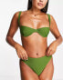 4th & Reckless aimi high waist bikini bottom in khaki