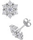 ფოტო #1 პროდუქტის Lab-Created Moissanite Snowflake Cluster Stud Earrings (1-1/3 ct. t.w.) in 10k White Gold