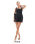 Фото #1 товара Nobody's Child Petite Meg linen mix playsuit with tie shoulders in black