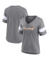ფოტო #1 პროდუქტის Women's Heather Gray Cleveland Browns Give It All Half-Sleeve Tri-Blend V-Neck T-shirt