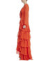 Badgley Mischka Ruffle Gown Women's Orange 0