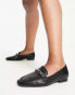 ASOS DESIGN Wide Fit Mingle chain loafers in black