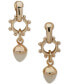 ფოტო #1 პროდუქტის Gold-Tone Imitation Pearl Clip-On Linear Drop Earrings