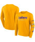 Фото #1 товара Men's Gold Los Angeles Lakers Baseline Long Sleeve T-shirt
