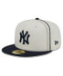 ფოტო #1 პროდუქტის Men's Cream, Navy New York Yankees Chrome Sutash 59FIFTY Fitted Hat