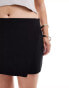 ASOS DESIGN Curve asymmetric wrap bengaline skort in black Черный, 44 - фото #5