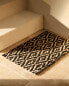 Rectangular geometric design jute doormat Черный, 45 x 75 cm - фото #1