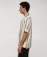 ფოტო #4 პროდუქტის Men's Striped Bowling Fluid Shirt