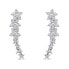 Playful longitudinal silver earrings with zircons EA81W