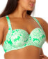 Фото #3 товара Salt + Cove Juniors' Plus Size Printed Cross-Back Bra-Sized Bikini Top, Created for Macy's